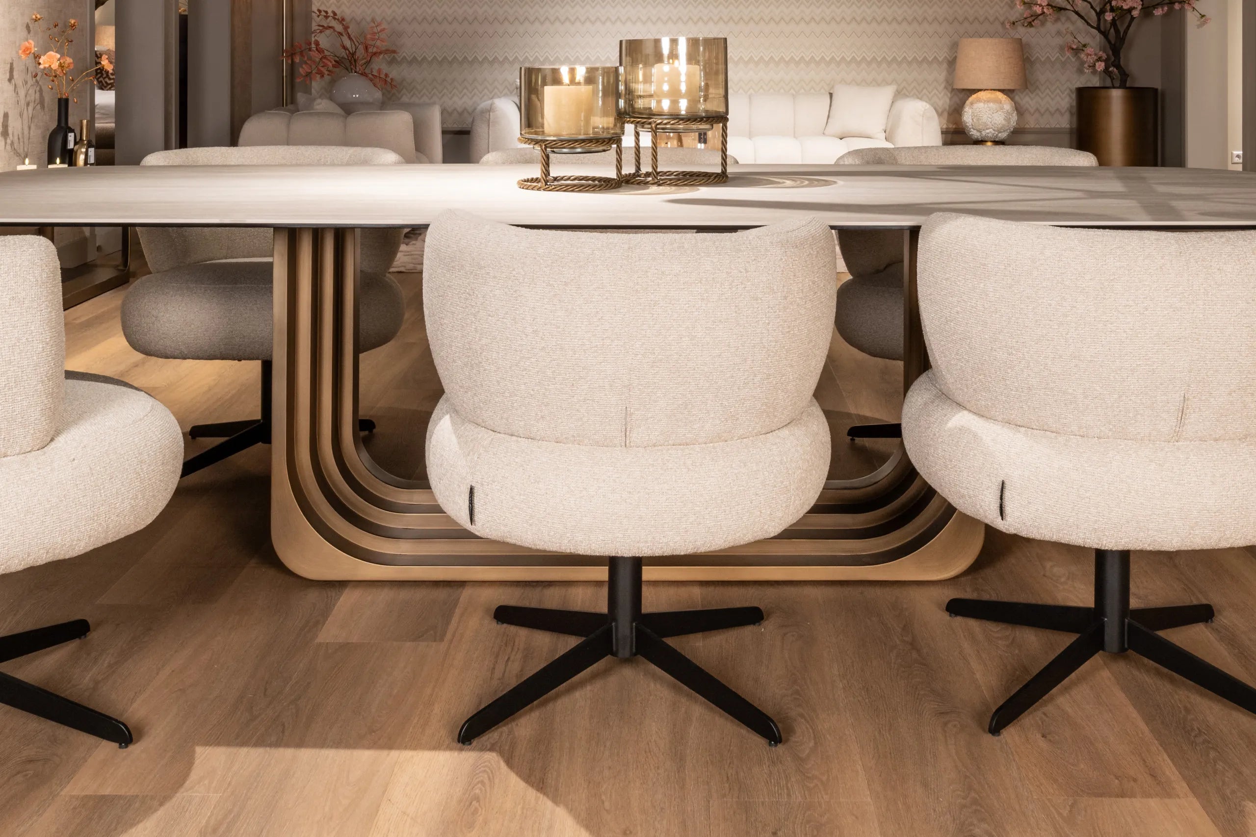 Richmond Interiors Maxfield Faux Travertine Dining Table 300cm