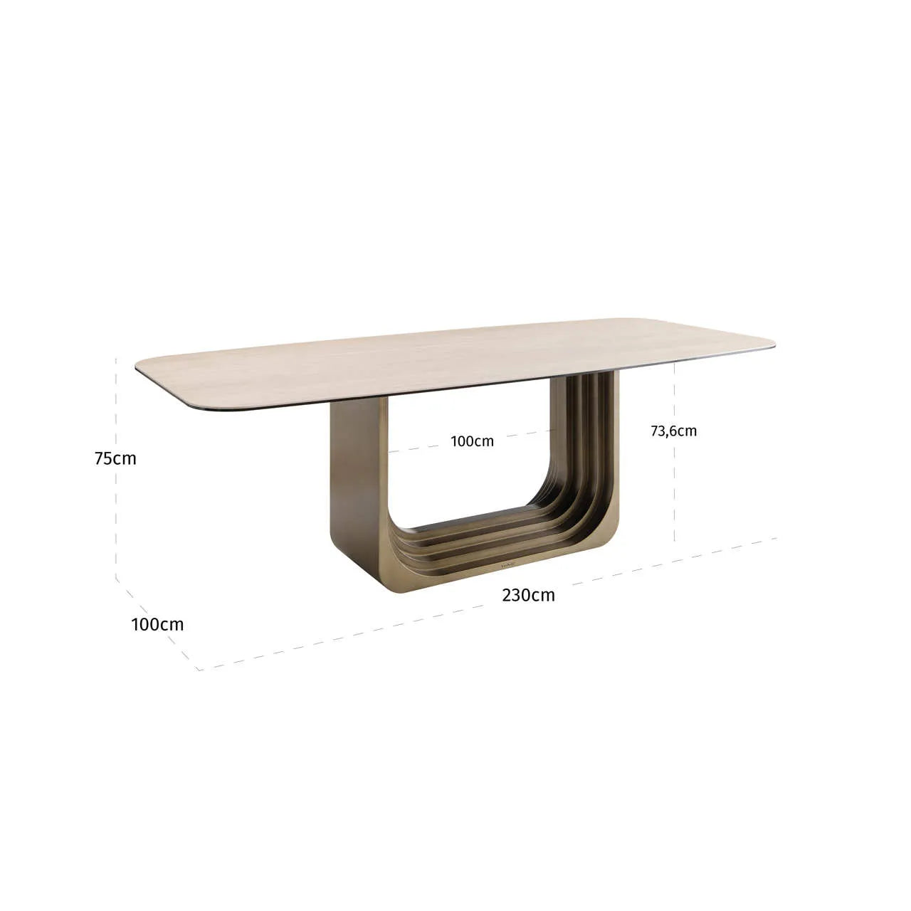 Richmond Interiors Maxfield Faux Travertine Dining Table 230cm