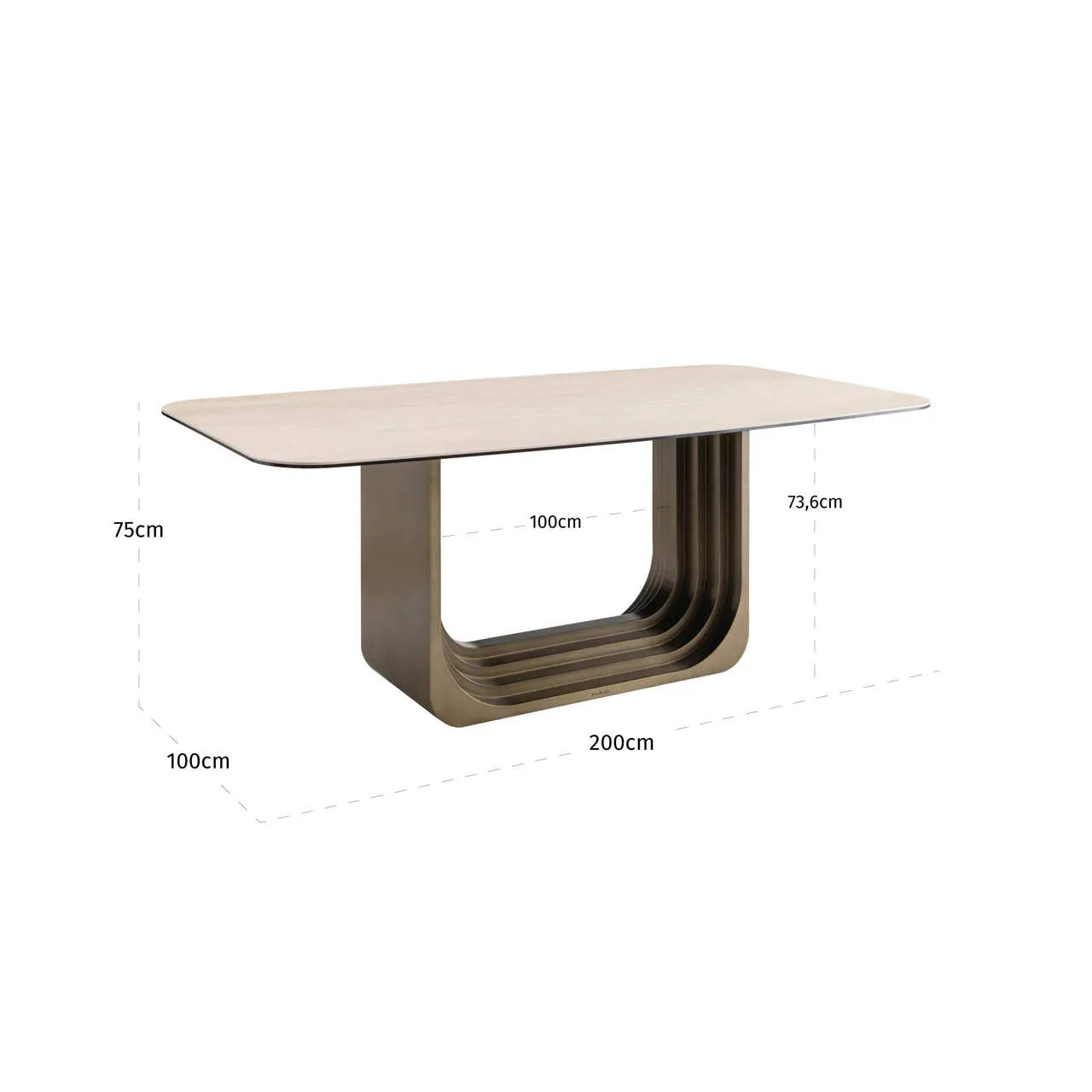 Richmond Interiors Maxfield Faux Travertine Dining Table 200cm