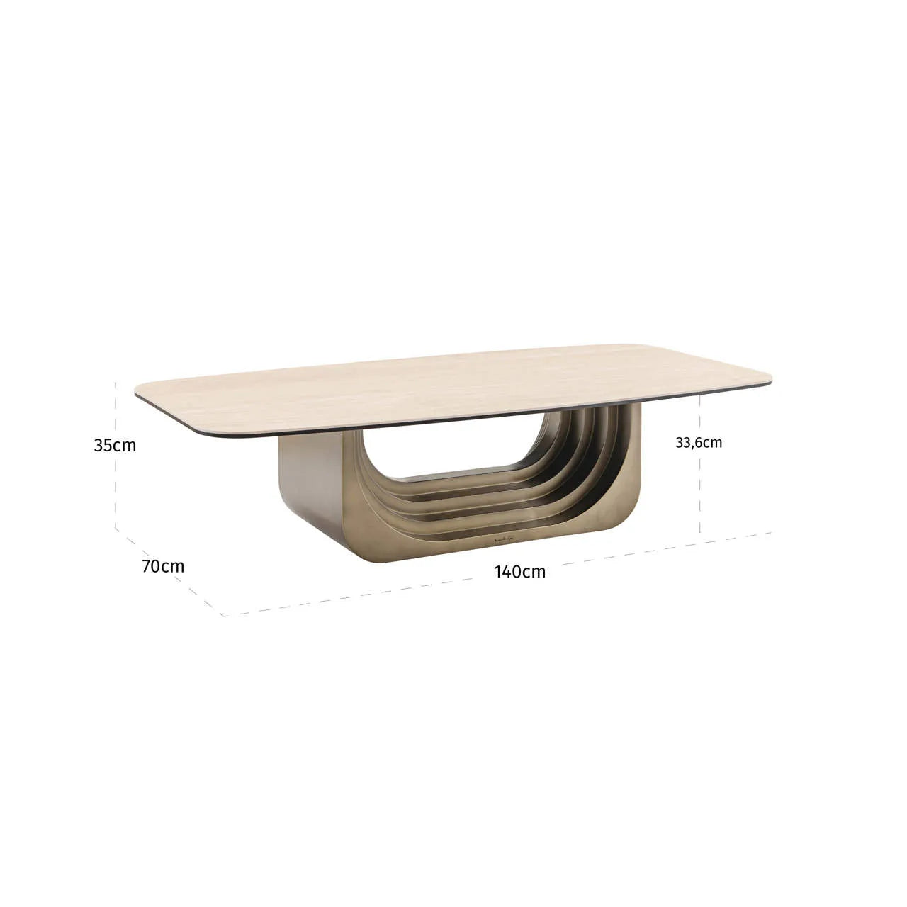 Richmond Interiors Maxfield Faux Travertine Coffee Table