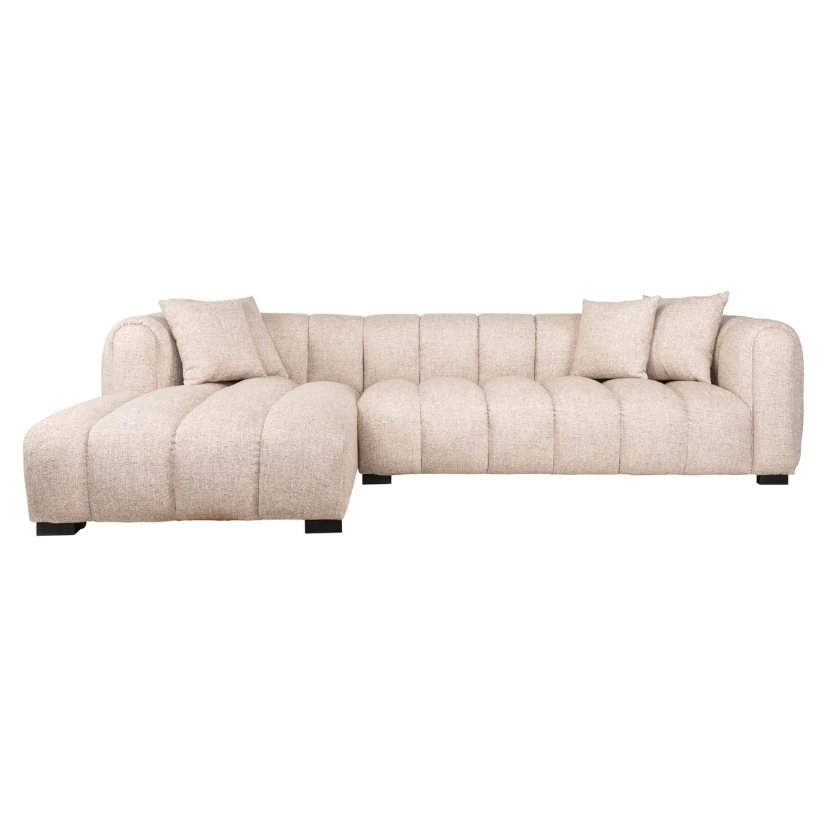 Richmond Interiors Novaro Cream Tweed Left-Hand Chaise Sofa