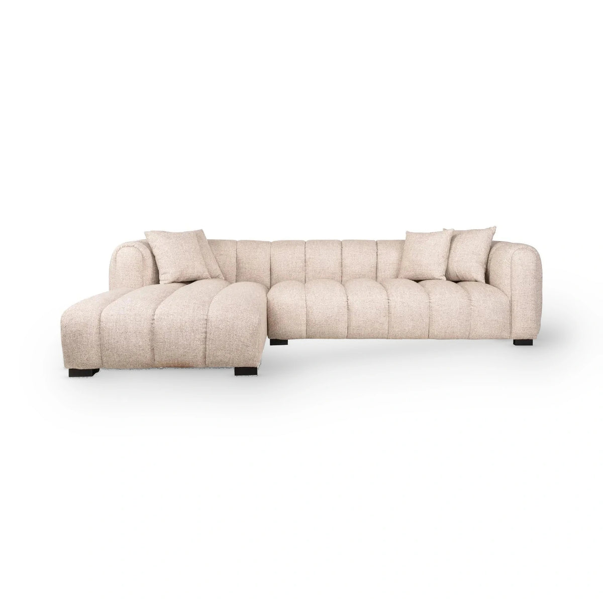 Richmond Interiors Novaro Cream Tweed Left-Hand Chaise Sofa