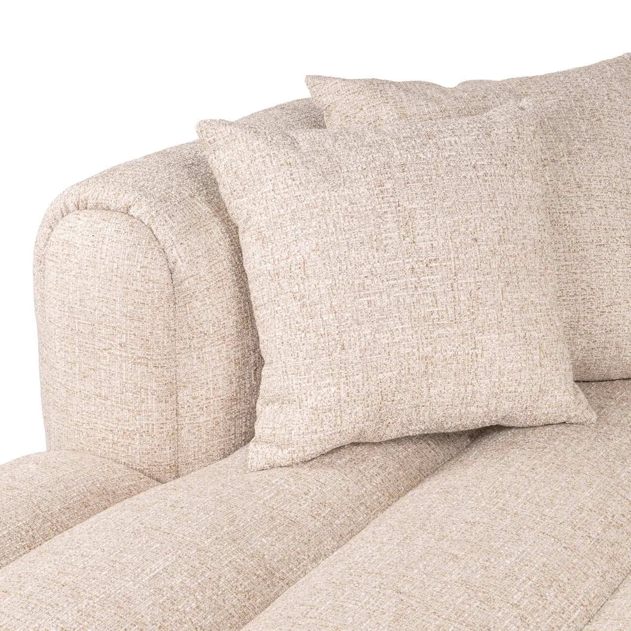 Richmond Interiors Novaro Cream Tweed Left-Hand Chaise Sofa