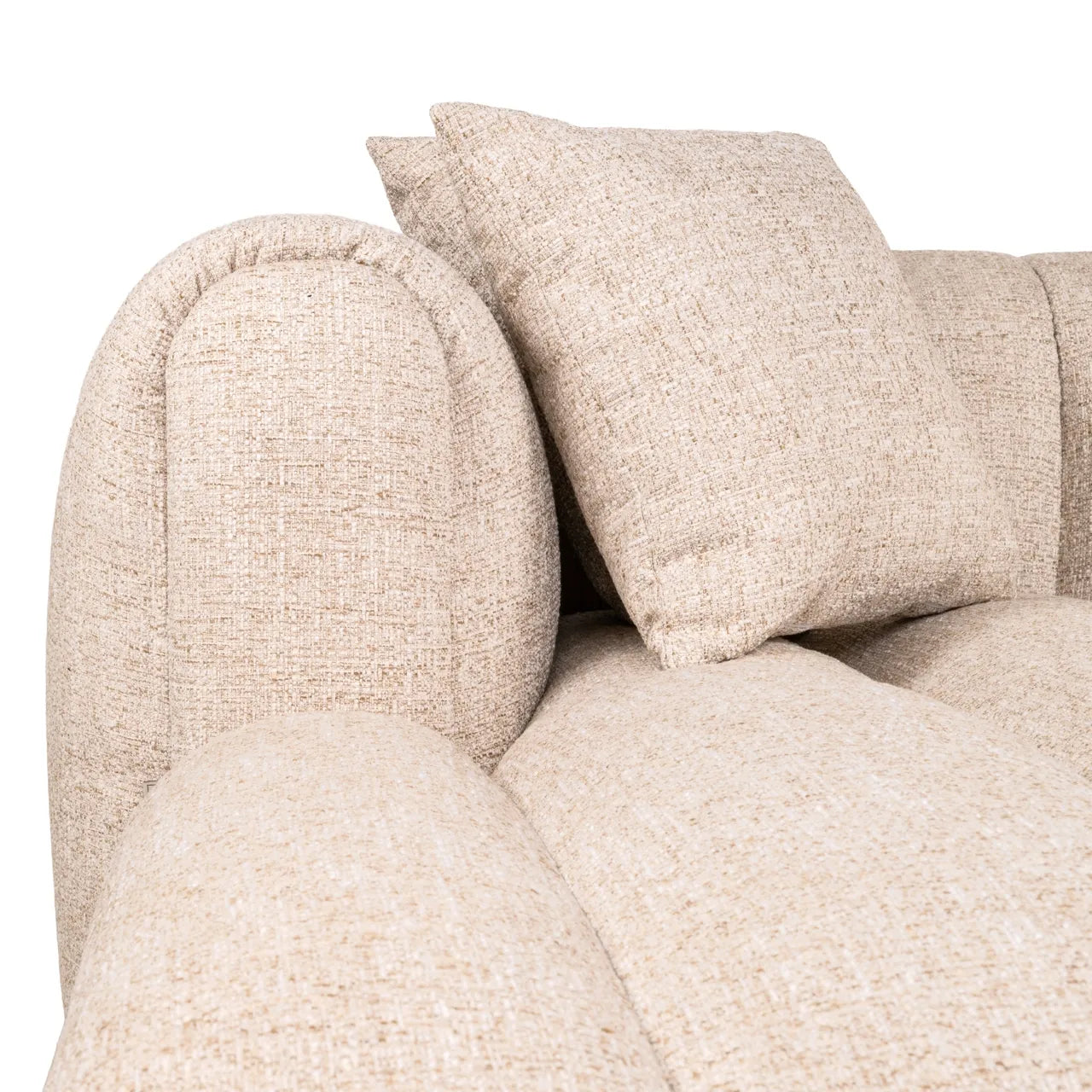 Richmond Interiors Novaro Cream Tweed Left-Hand Chaise Sofa