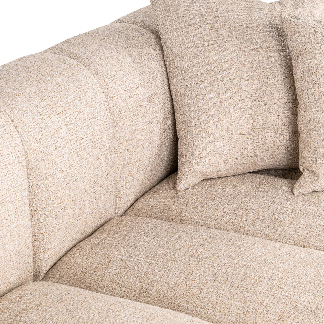 Richmond Interiors Novaro Cream Tweed Left-Hand Chaise Sofa
