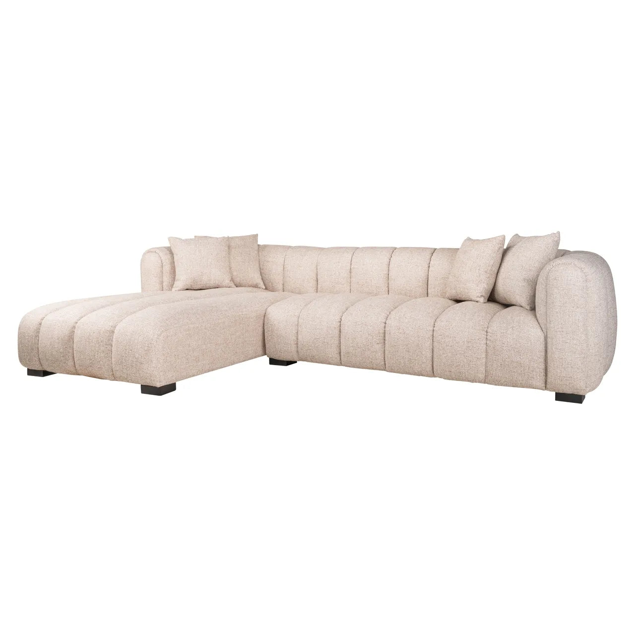 Richmond Interiors Novaro Cream Tweed Left-Hand Chaise Sofa