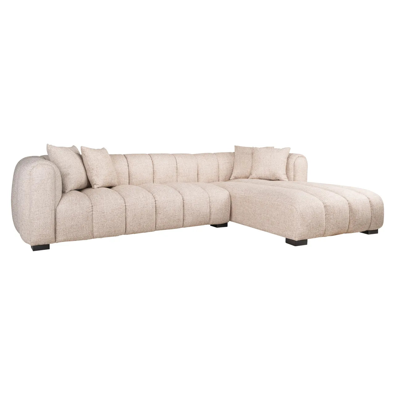Richmond Interiors Novaro Cream Tweed Right-Hand Chaise Sofa