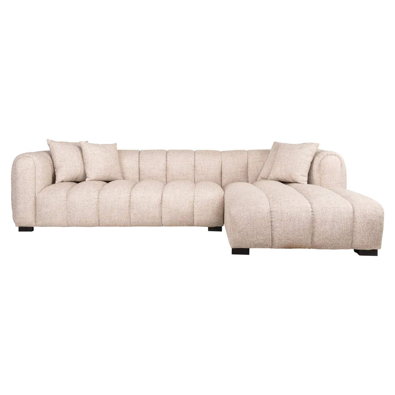 Richmond Interiors Novaro Cream Tweed Right-Hand Chaise Sofa