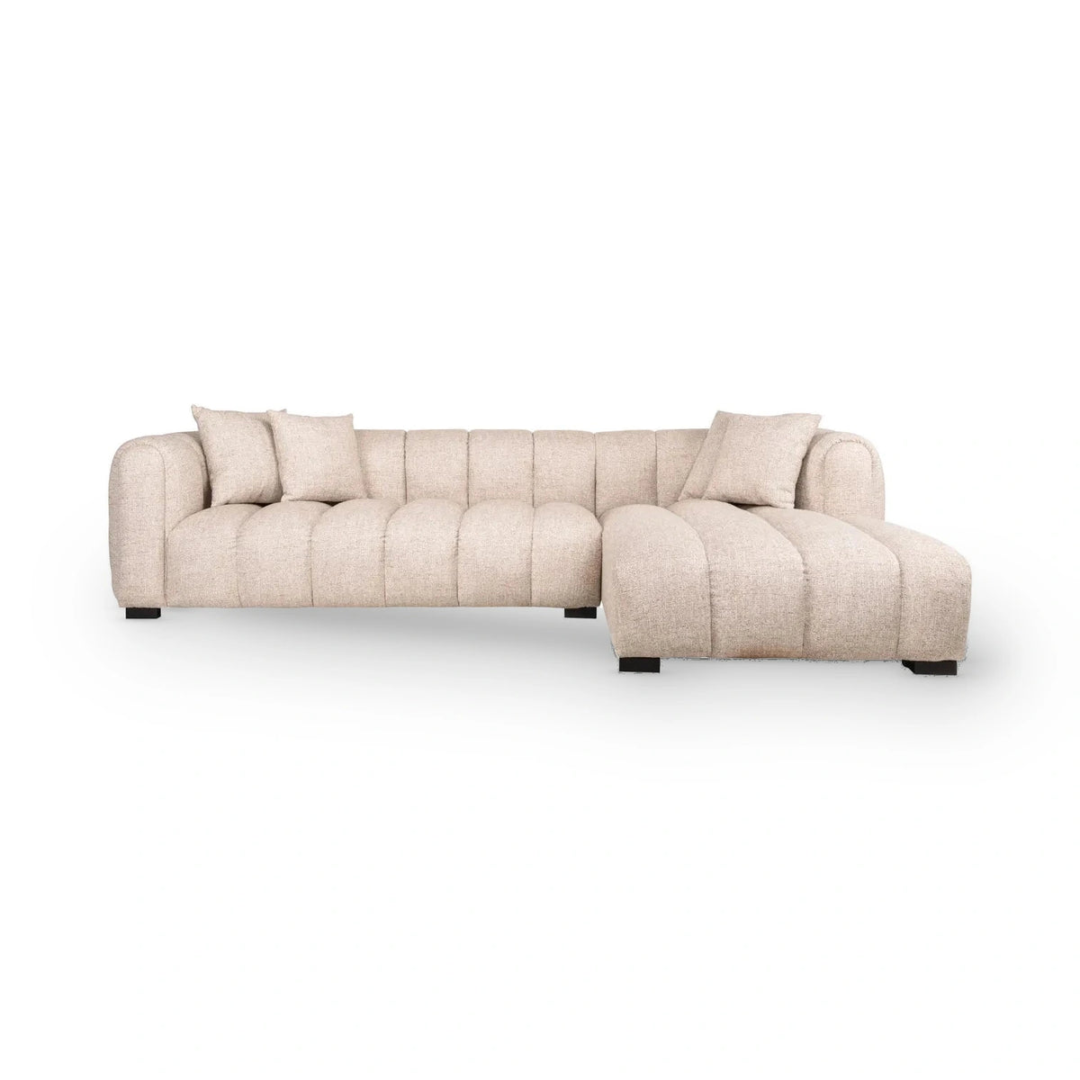 Richmond Interiors Novaro Cream Tweed Right-Hand Chaise Sofa