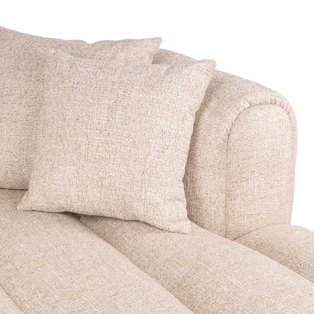 Richmond Interiors Novaro Cream Tweed Right-Hand Chaise Sofa