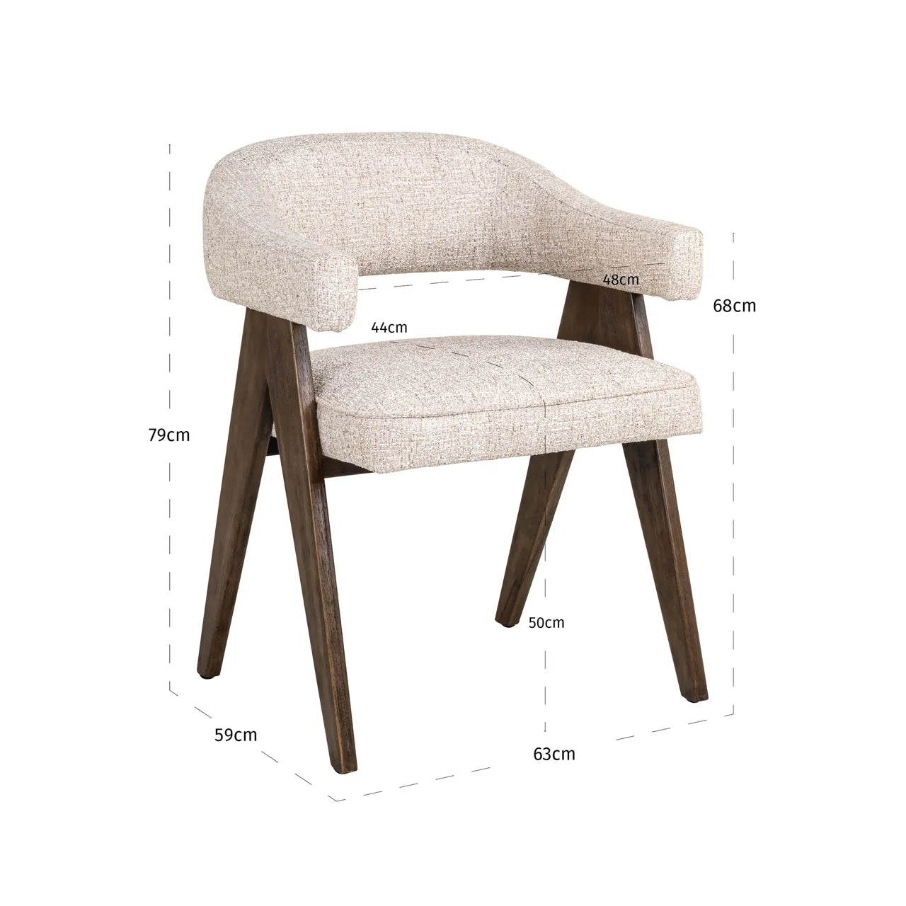 Richmond Interiors Mori Cream Tweed Dining Chair