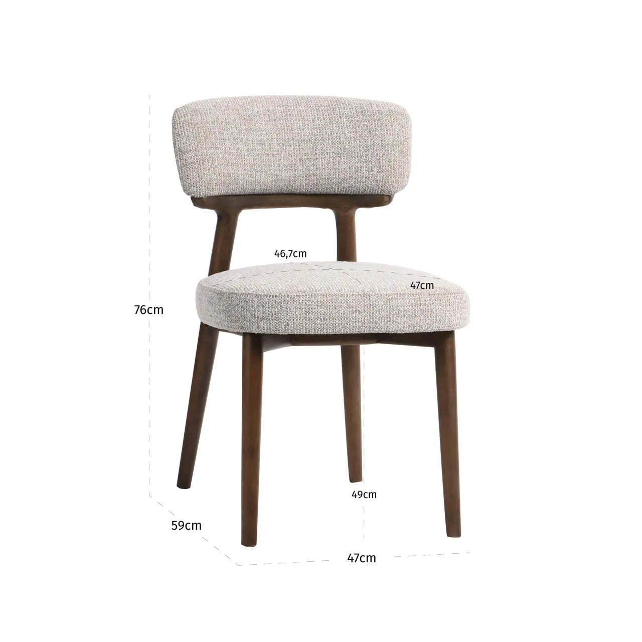 Richmond Interiors Set of 2 Basker Taupe Boucle Dining Chairs