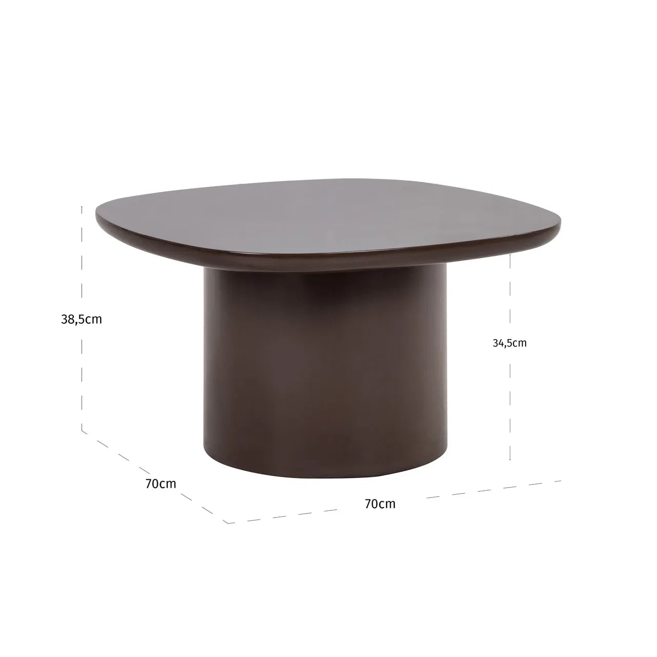 Richmond Interiors Almundi Chocolate Brown Wood Side Table