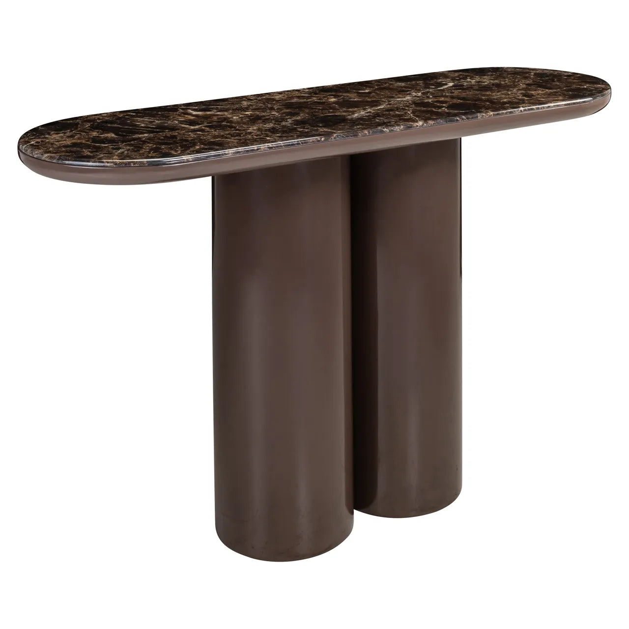 Richmond Interiors Almundi Chocolate Brown Marble Console Table