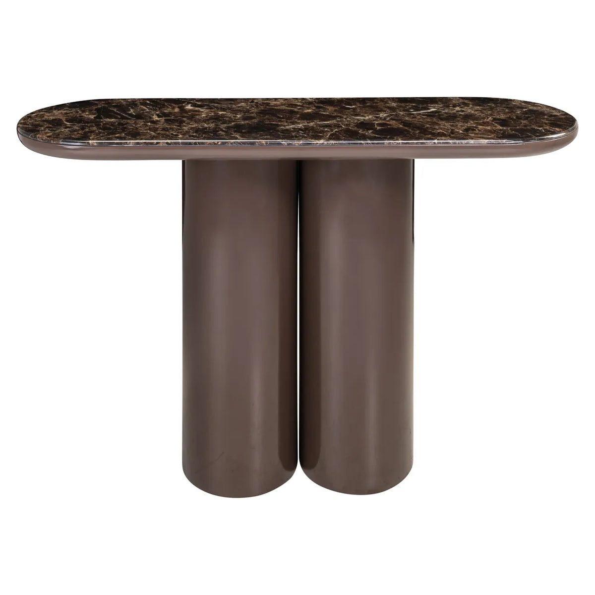 Richmond Interiors Almundi Chocolate Brown Marble Console Table