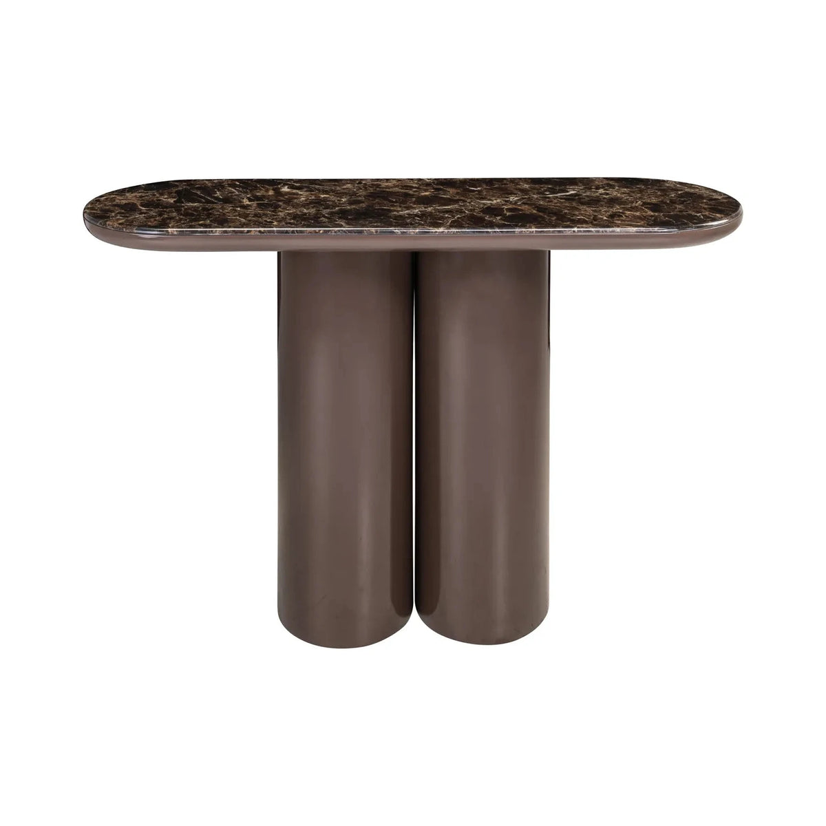Richmond Interiors Almundi Chocolate Brown Marble Console Table
