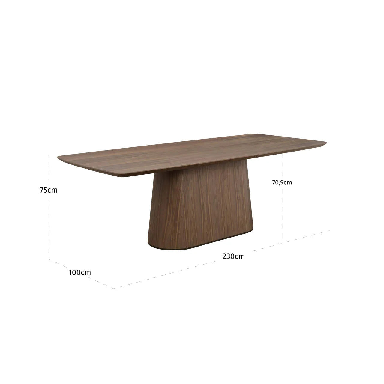 Richmond Interiors Windsor Walnut Brown Wood Dining Table 230cm