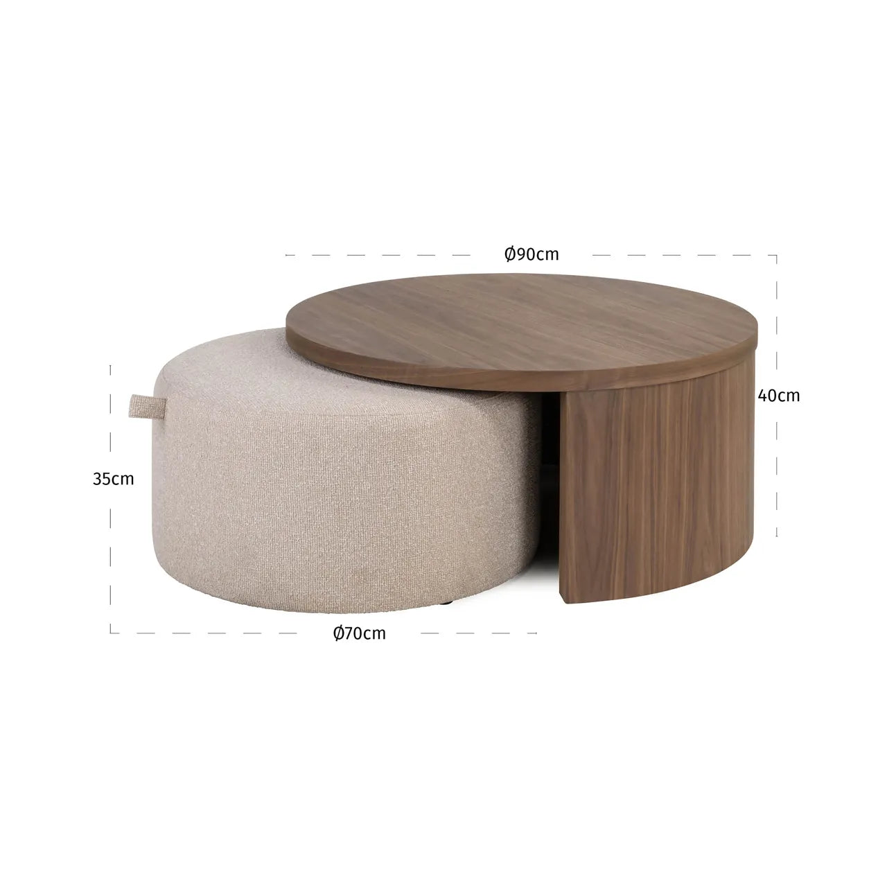 Richmond Interiors Set of 2 Windsor Walnut Brown Wood Lodge Desert Coffee Tables