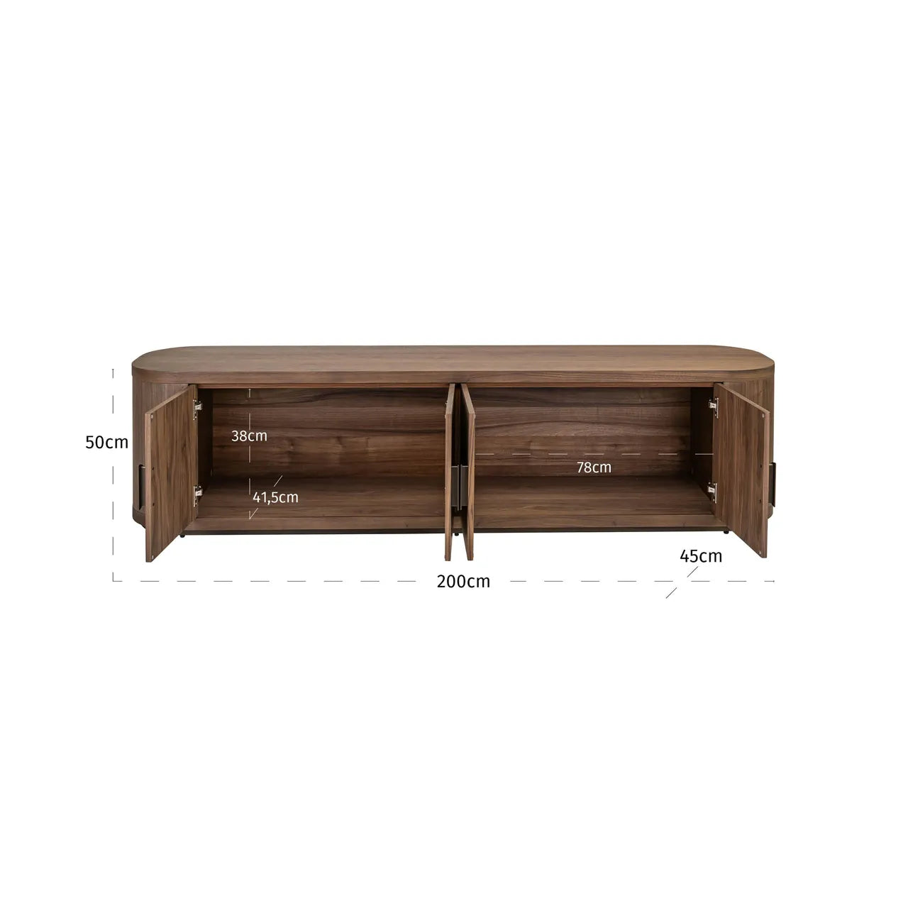 Richmond Interiors Windsor Walnut Brown Wood TV Unit