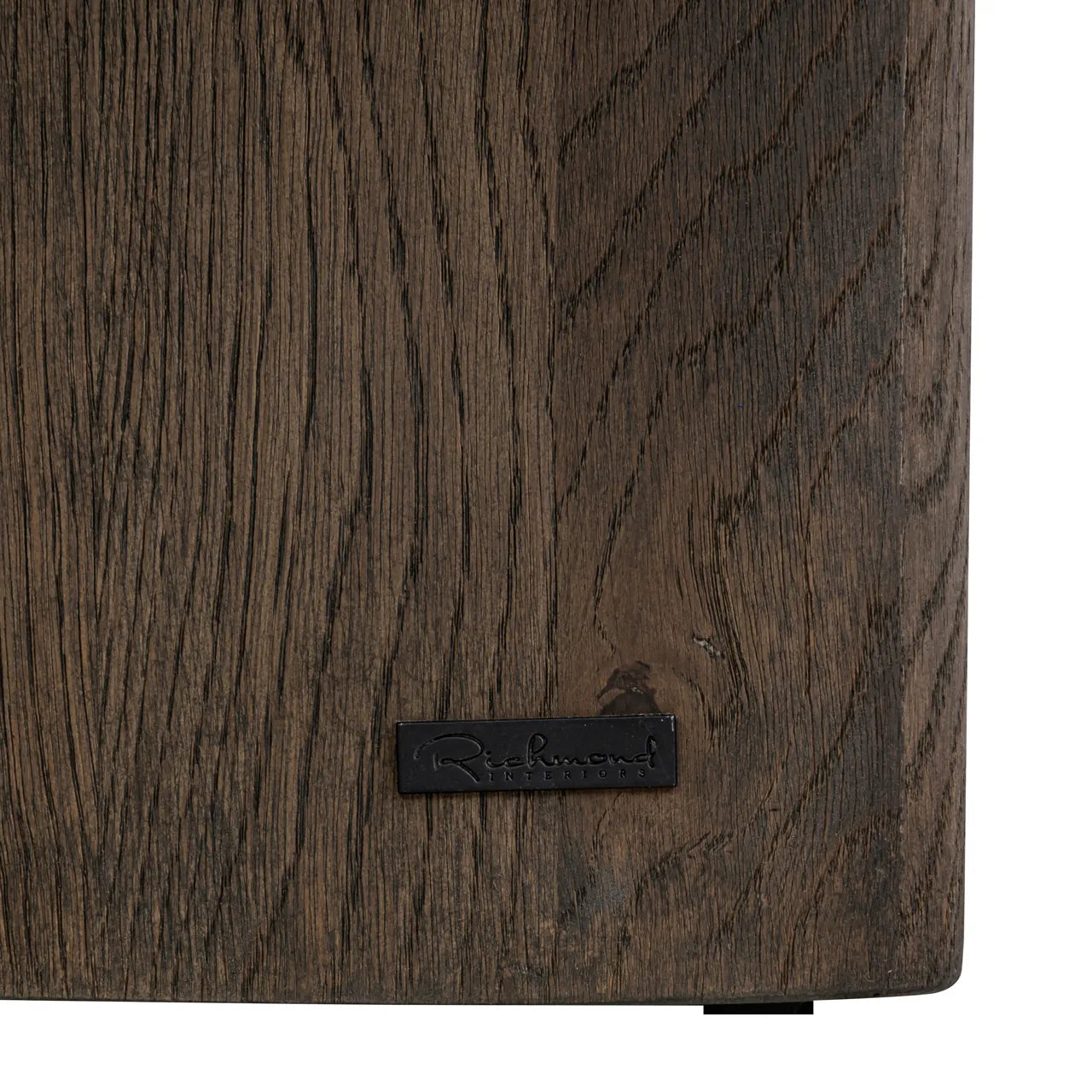 Richmond Interiors Set of 2 Castello Smoked Charcoal Emperador Marble & Oak Coffee Tables