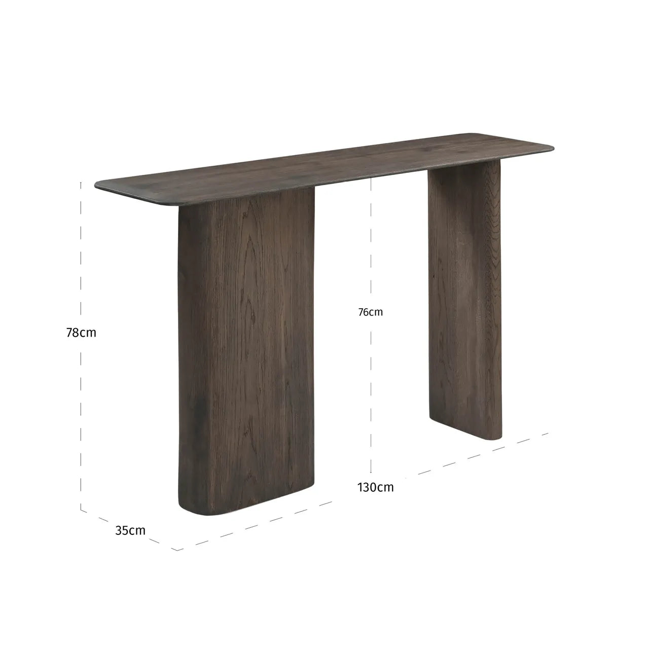 Richmond Interiors Castello Smoked Brown Oak Wood Console Table