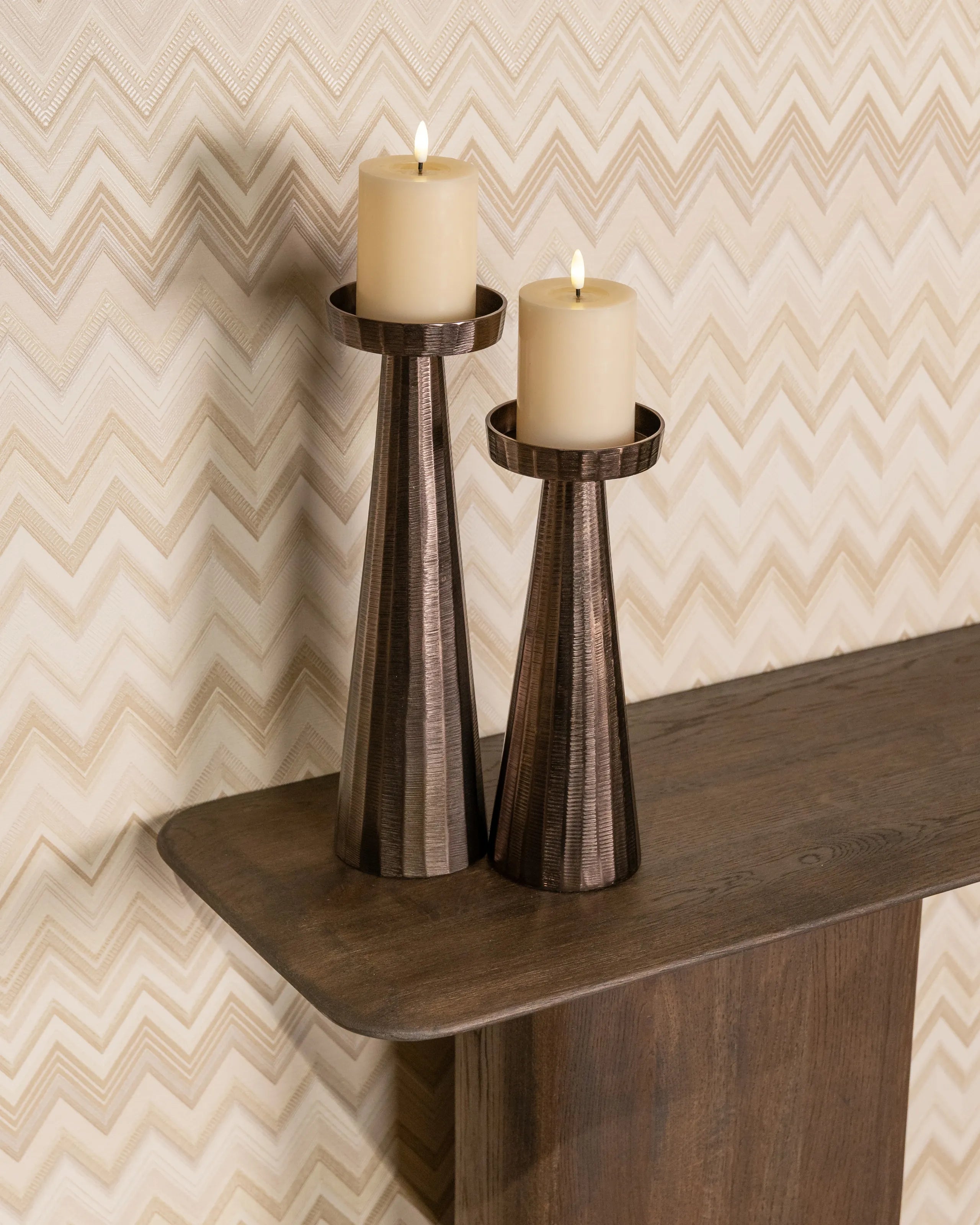 Richmond Interiors Castello Smoked Brown Oak Wood Console Table