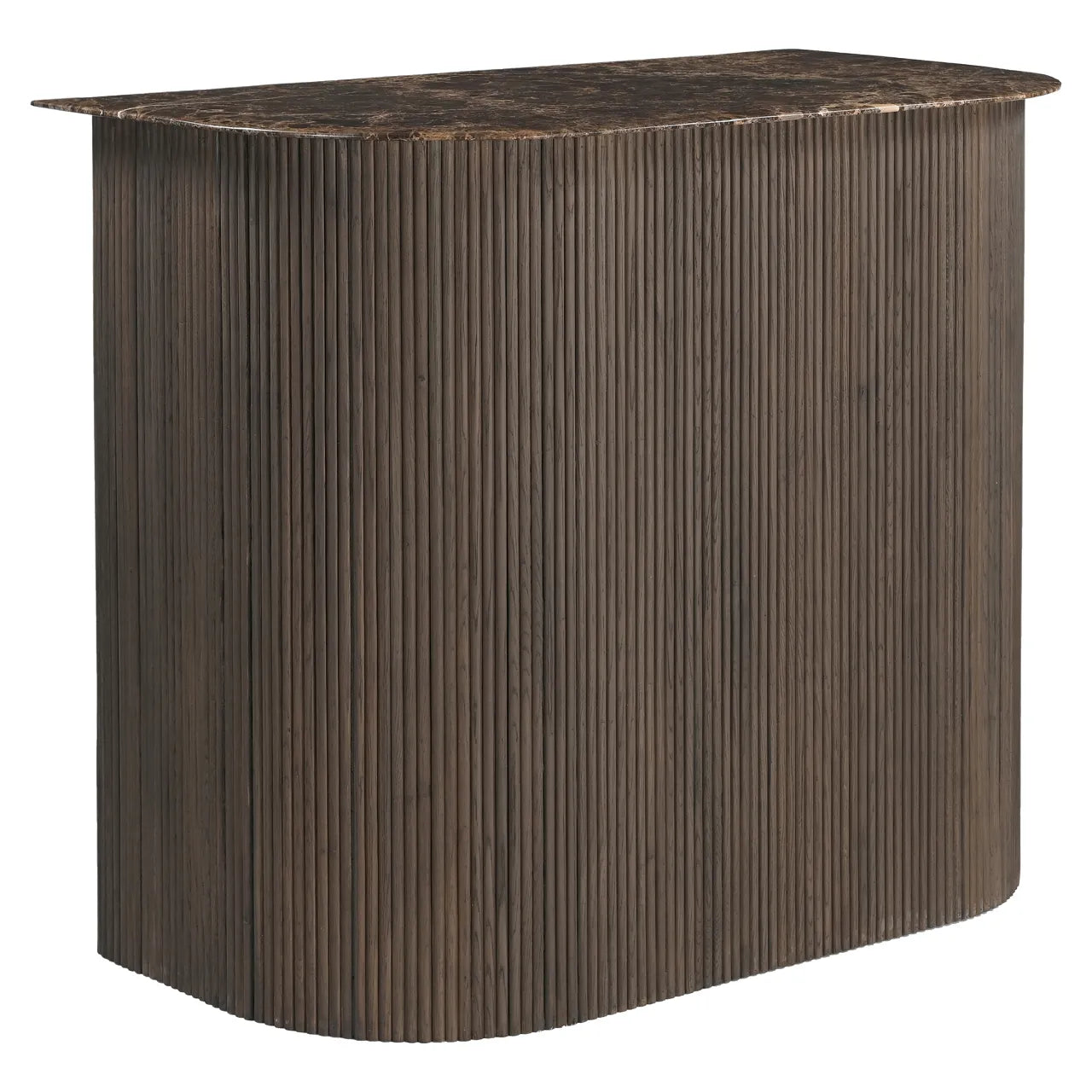 Richmond Interiors Castello Smoked Charcoal Emperador Marble & Oak Home Bar