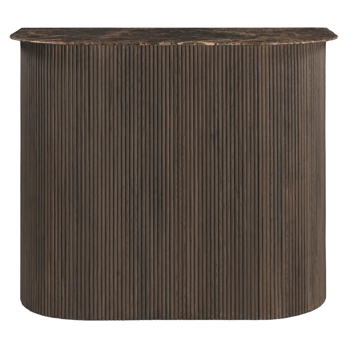 Richmond Interiors Castello Smoked Charcoal Emperador Marble & Oak Home Bar