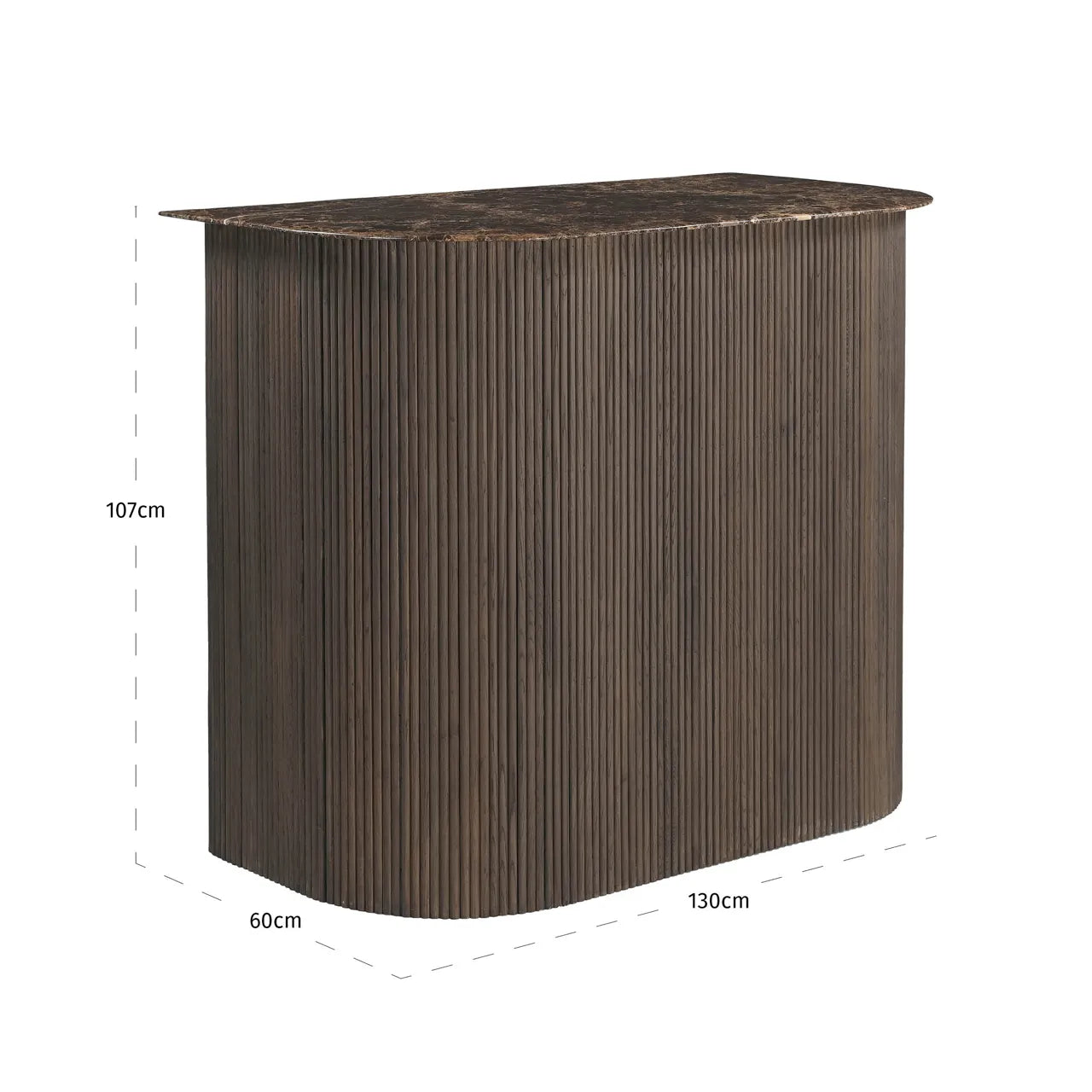 Richmond Interiors Castello Smoked Charcoal Emperador Marble & Oak Home Bar