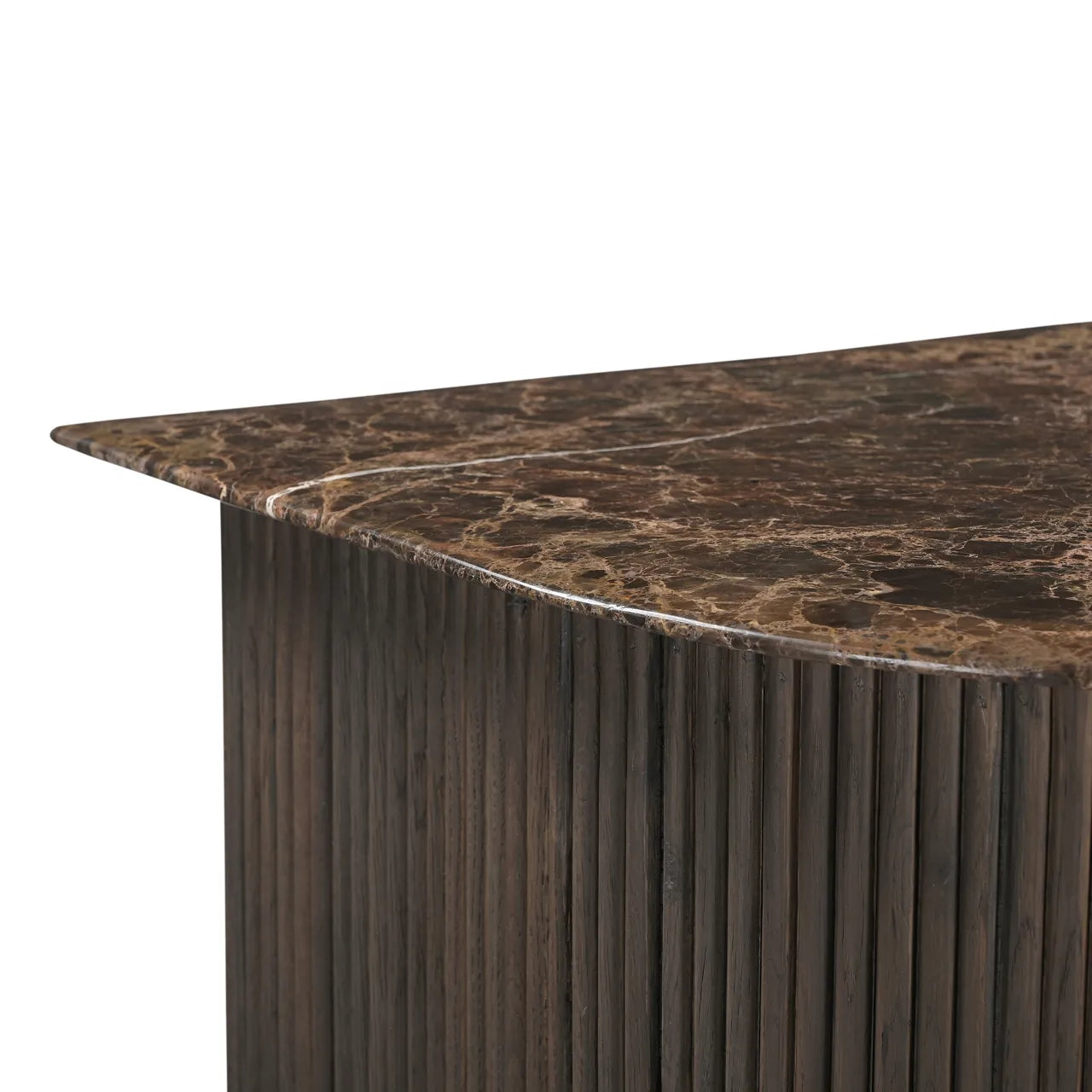 Richmond Interiors Castello Smoked Charcoal Emperador Marble & Oak Home Bar
