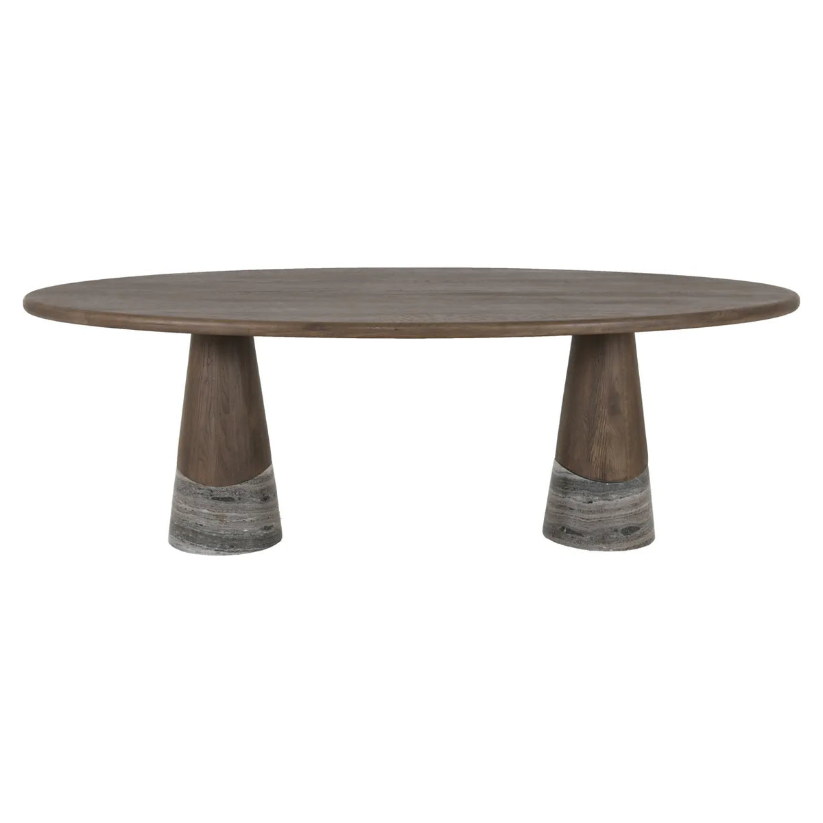 Richmond Interiors Harper Smoked Charcoal Morchana Marble & Oak Dining Table