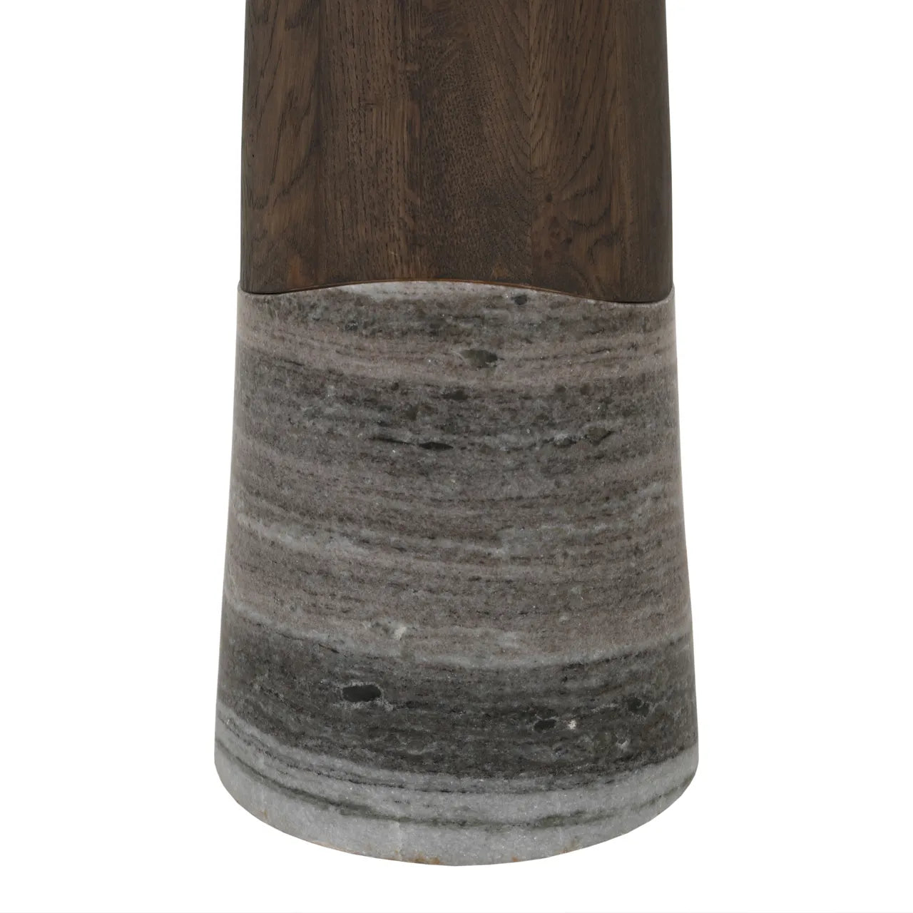Richmond Interiors Harper Smoked Charcoal Morchana Marble & Oak Bar Table
