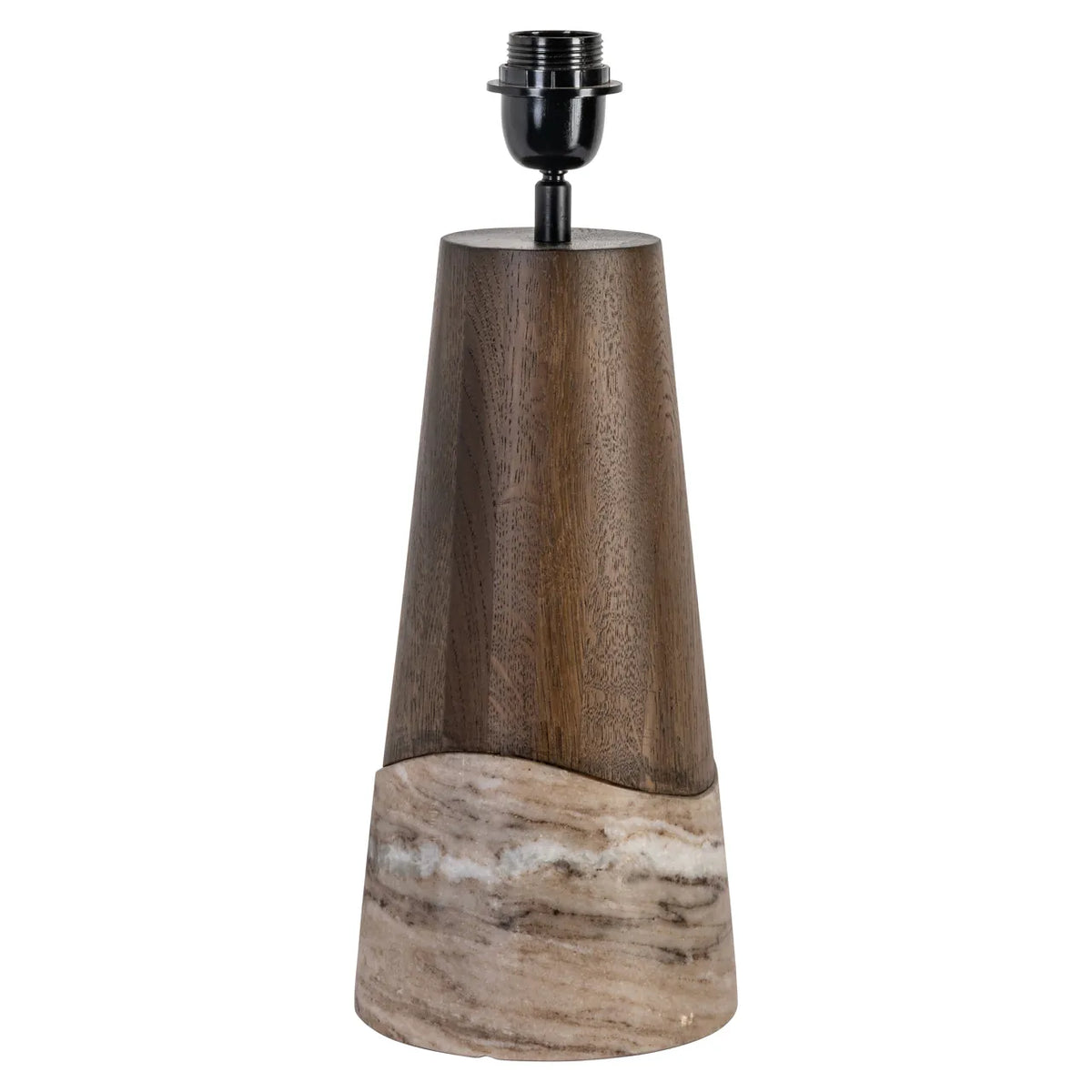Richmond Interiors Peyton Smoked Charcoal Marble & Oak Table Lamp