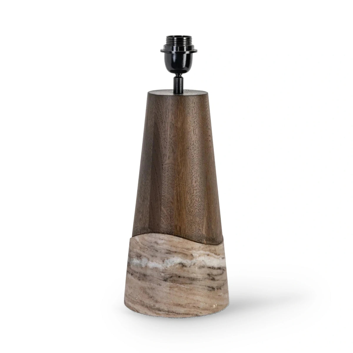 Richmond Interiors Peyton Smoked Charcoal Marble & Oak Table Lamp