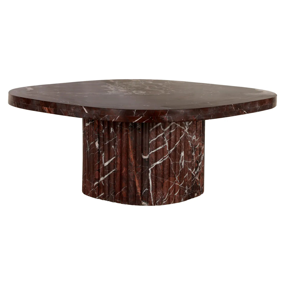 Richmond Interiors Orchid Burgundy Indian Red Levanto Marble Coffee Table