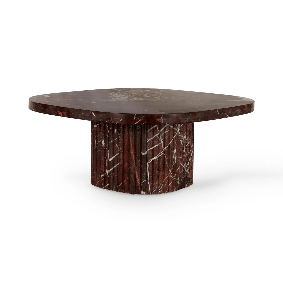 Richmond Interiors Orchid Burgundy Indian Red Levanto Marble Coffee Table