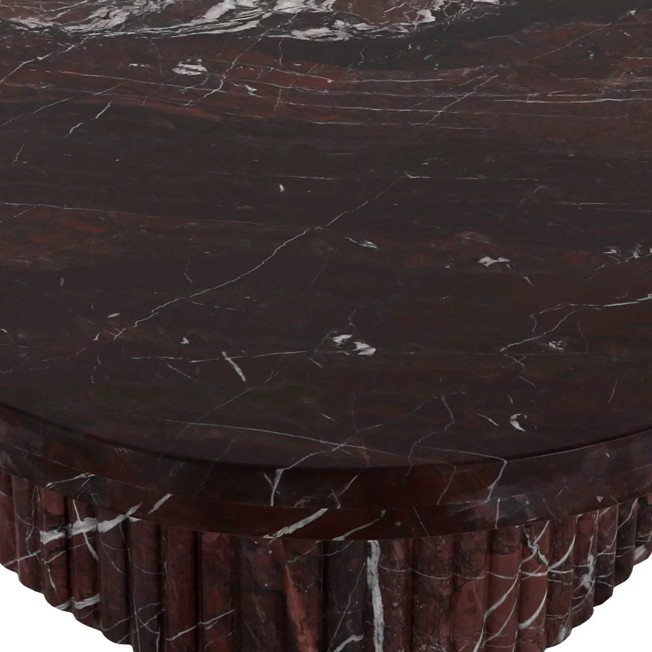 Richmond Interiors Orchid Burgundy Indian Red Levanto Marble Coffee Table