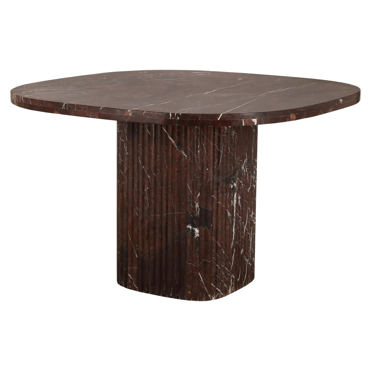 Richmond Interiors Orchid Burgundy Indian Red Levanto Marble Dining Table