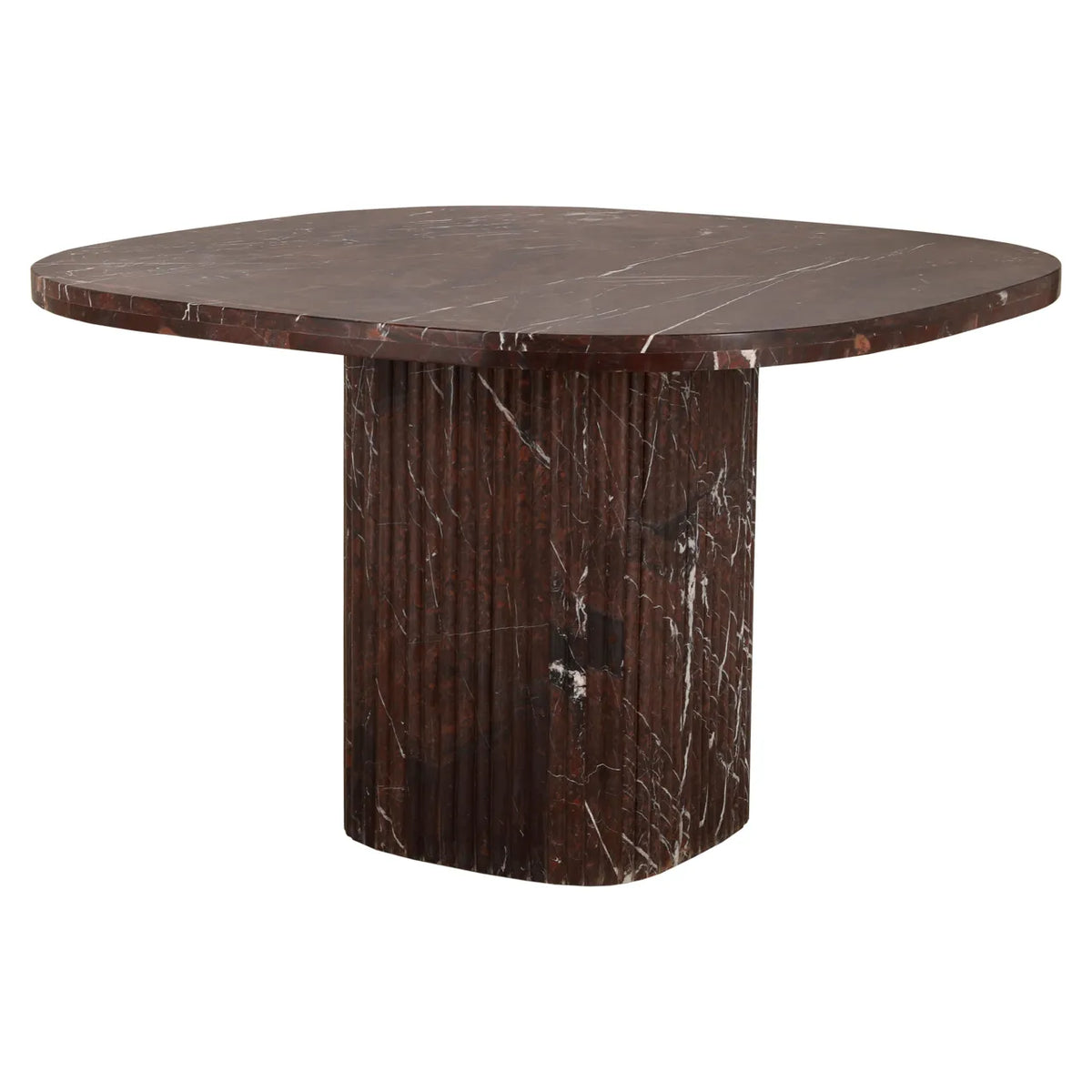 Richmond Interiors Orchid Burgundy Indian Red Levanto Marble Dining Table