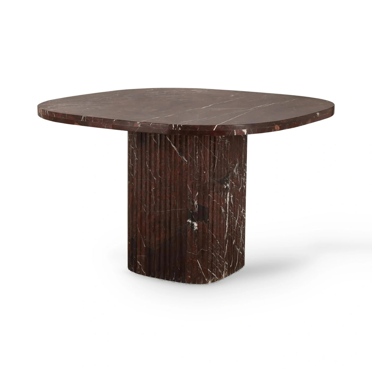 Richmond Interiors Orchid Burgundy Indian Red Levanto Marble Dining Table
