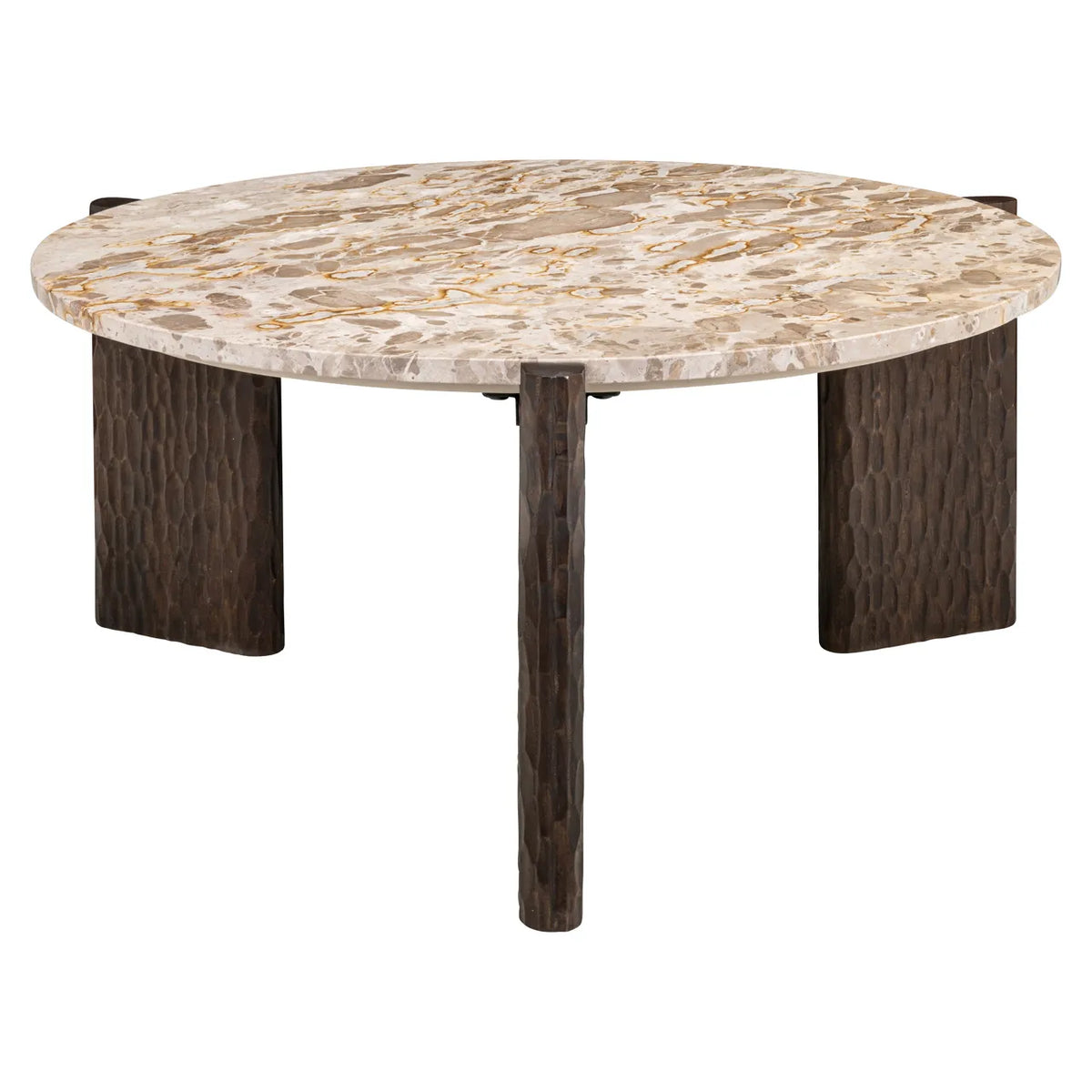 Richmond Interiors Kato Beige Tendua Marble & Mango Wood Coffee Table
