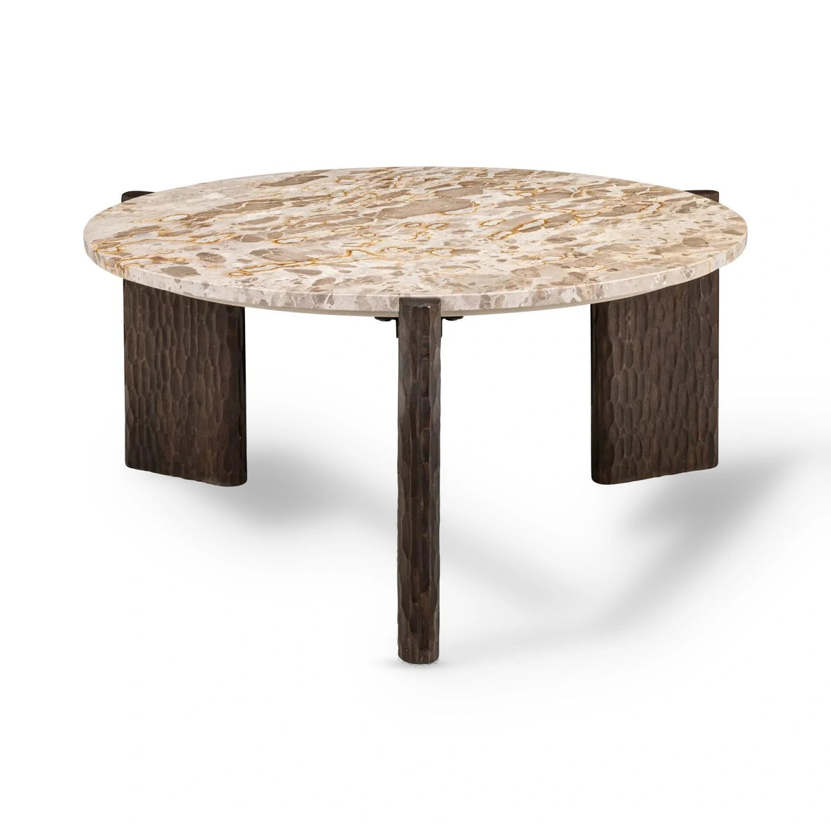 Richmond Interiors Kato Beige Tendua Marble & Mango Wood Coffee Table