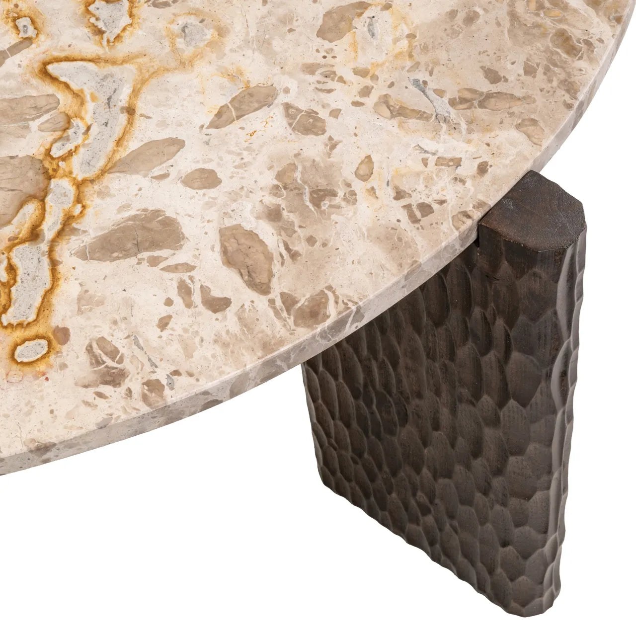 Richmond Interiors Kato Beige Tendua Marble & Mango Wood Coffee Table