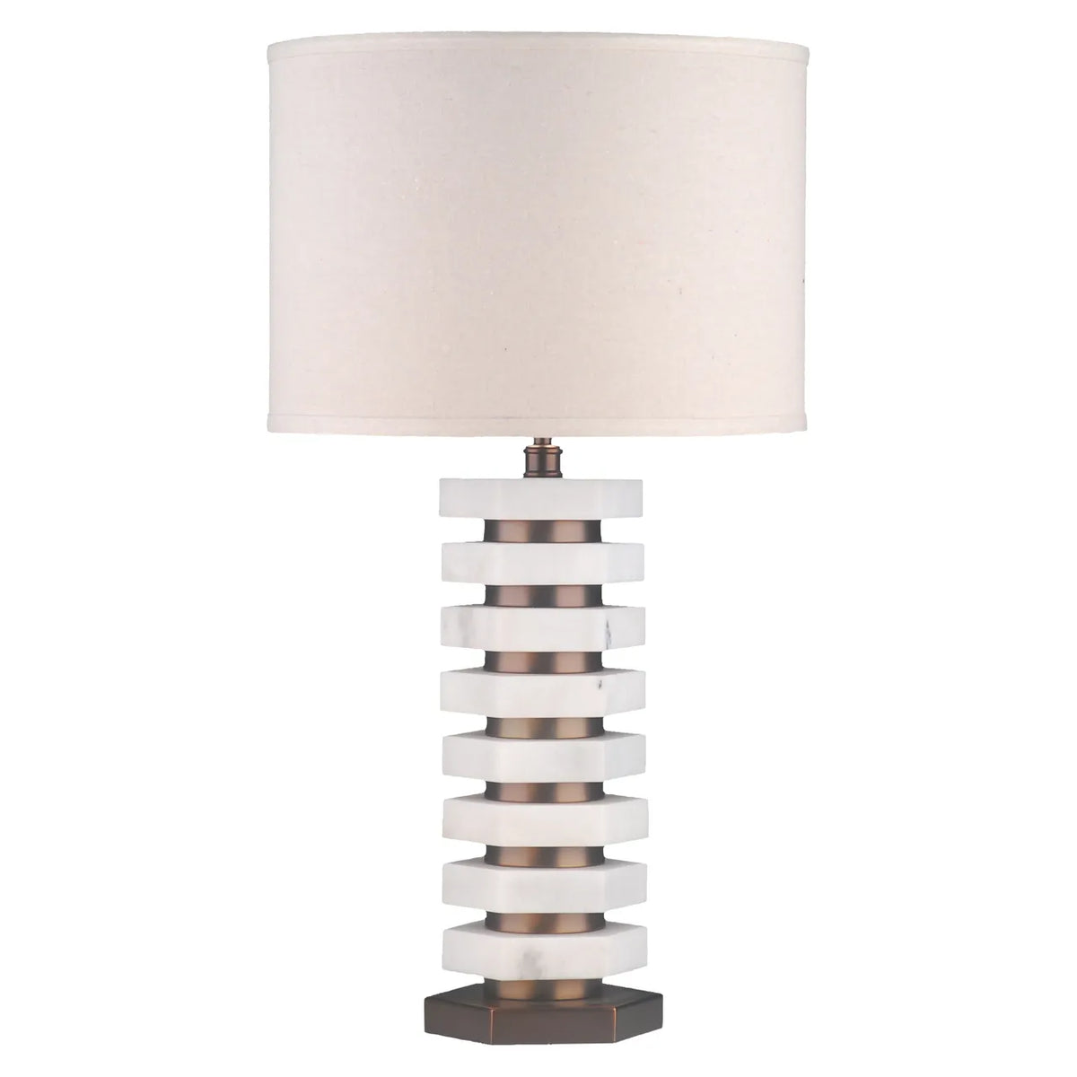 Richmond Interiors Haspen White Marble Table Lamp