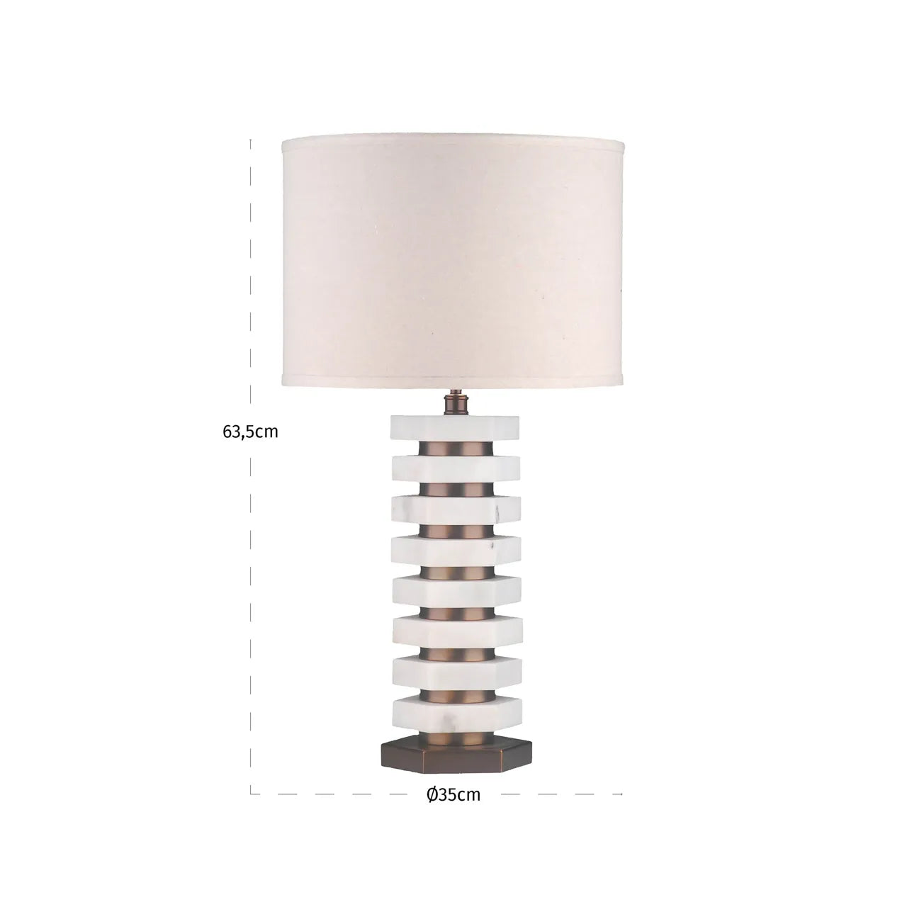 Richmond Interiors Haspen White Marble Table Lamp