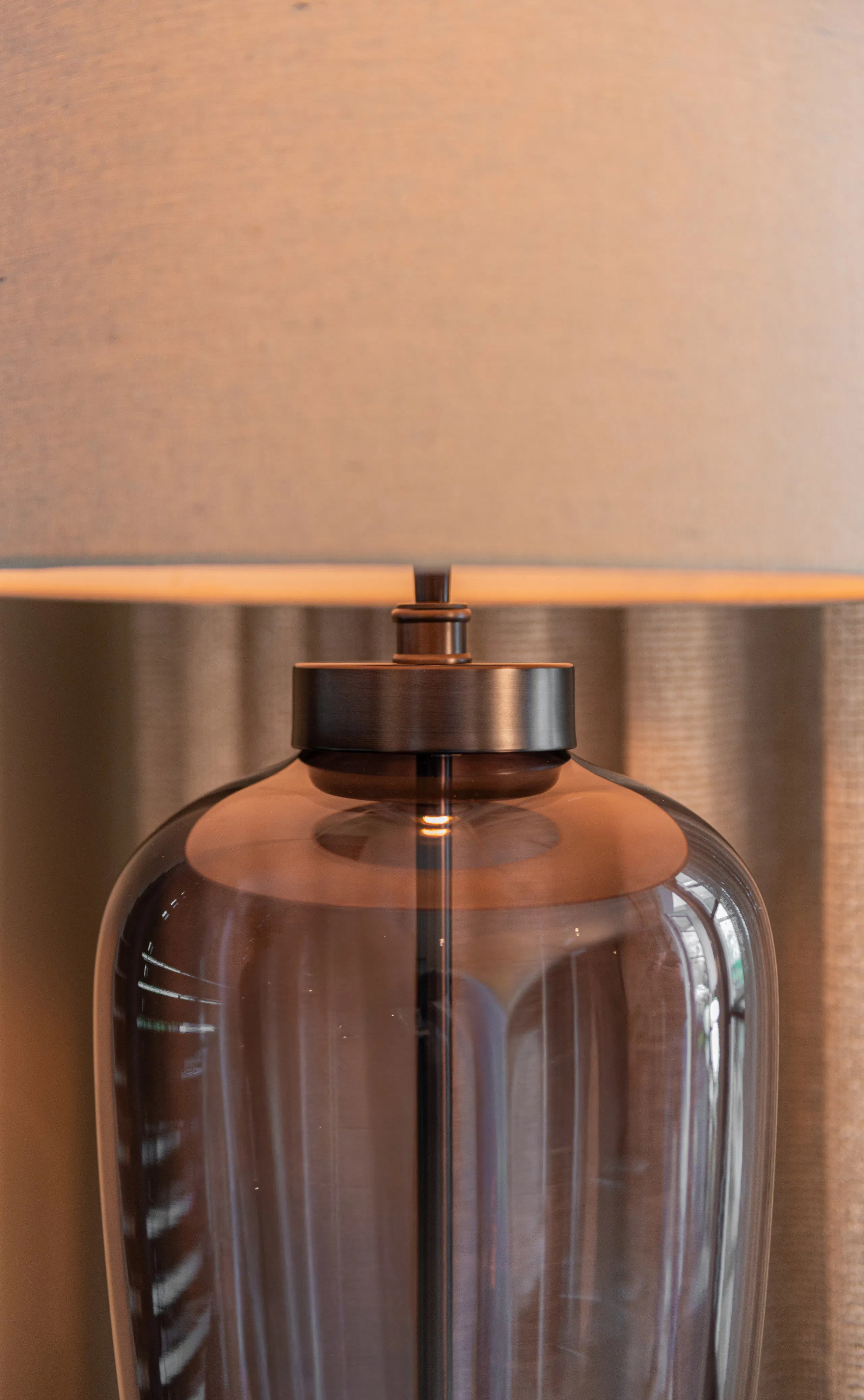 Richmond Interiors Monsoe Smoke Glass Table Lamp