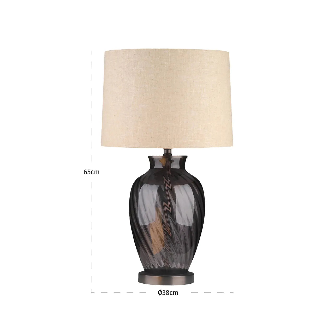Richmond Interiors Rowan Smoke Glass Table Lamp