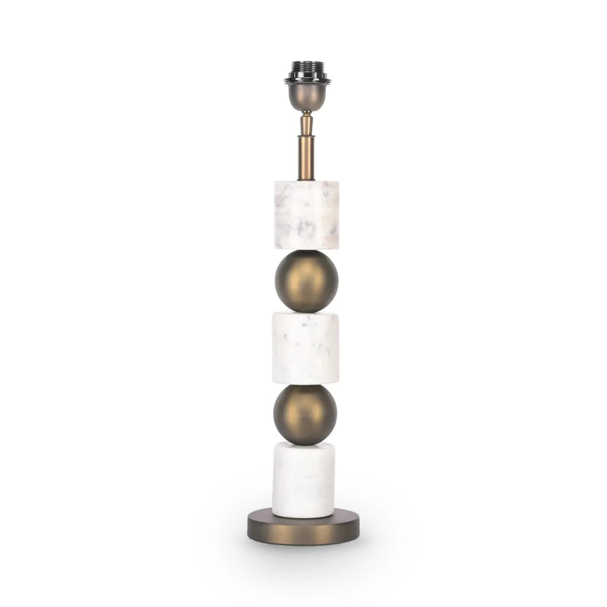 Richmond Interiors Kiera Antique Brass & White Marble Table Lamp