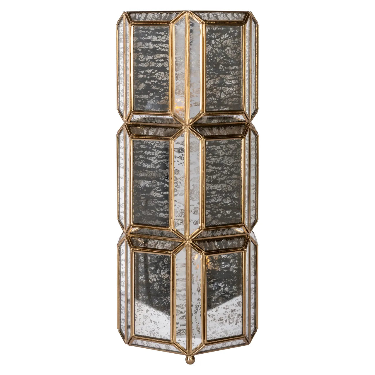 Richmond Interiors Yael Antique Brass Glass Table Lamp