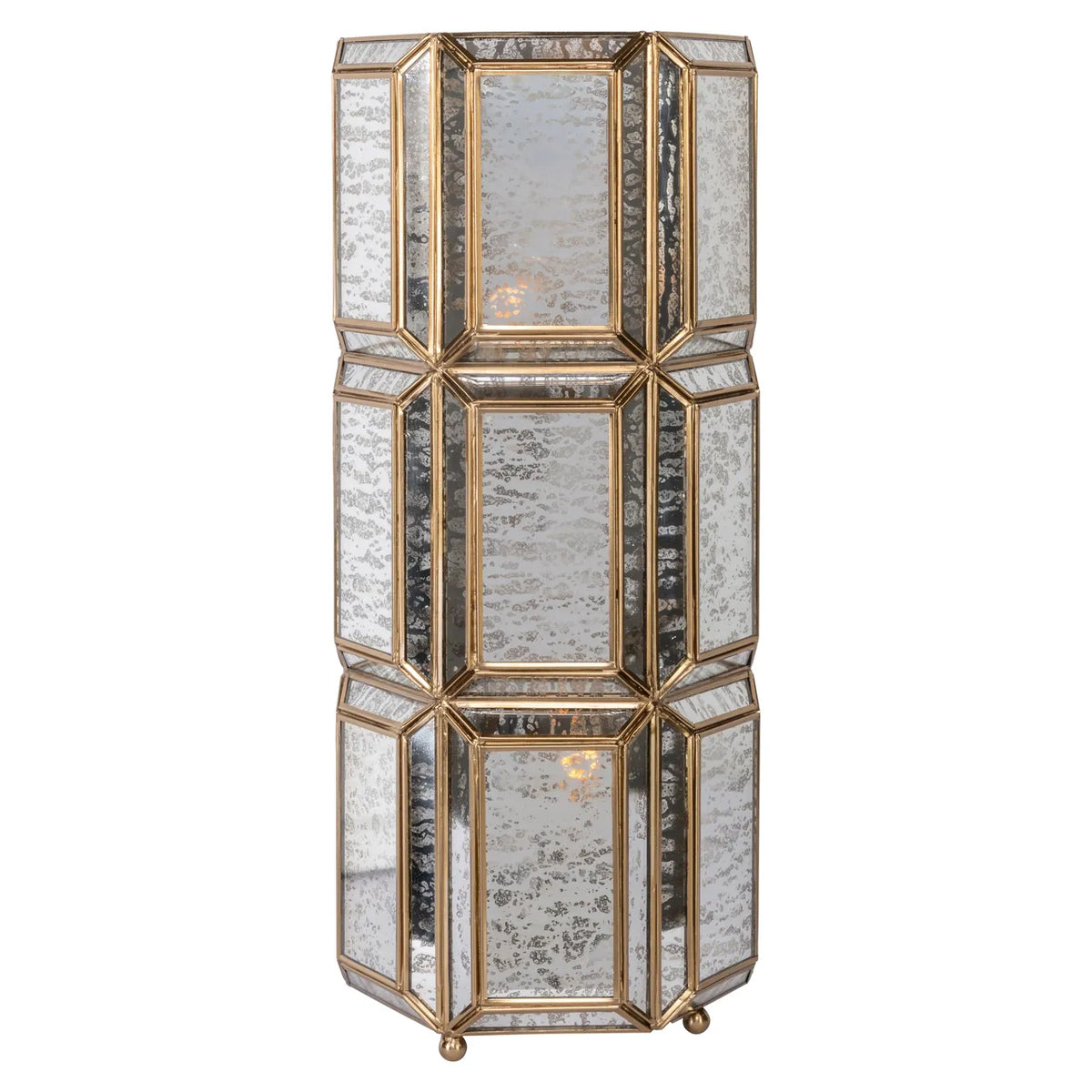 Richmond Interiors Yael Antique Brass Glass Table Lamp